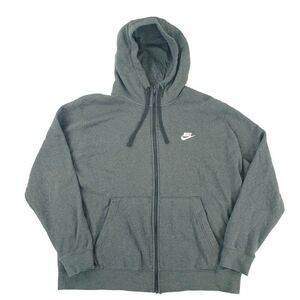Nike Men's Size XXL Sweatshirt Hoodie Jacket Long Sleeve Full Zip Logo Gray